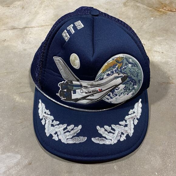Vintage STS NASA Space Shuttle SnapBack Trucker Hat Quality Caps By George - Picture 1 of 8